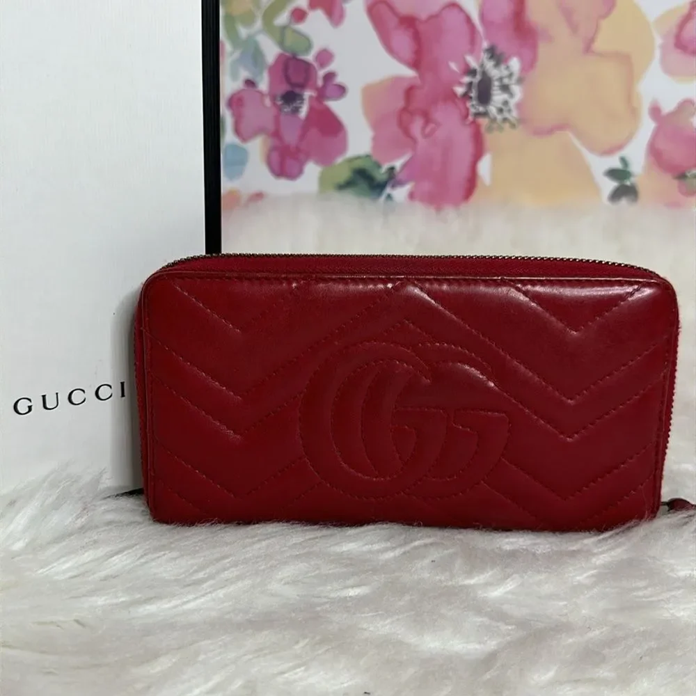 💯Authentic Gucci Marmont Zipped Long Wallet🍀 - Picture 3 of 16